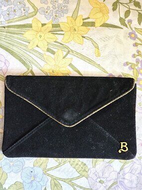 Beyonce Black Velvet Clutch Bag
